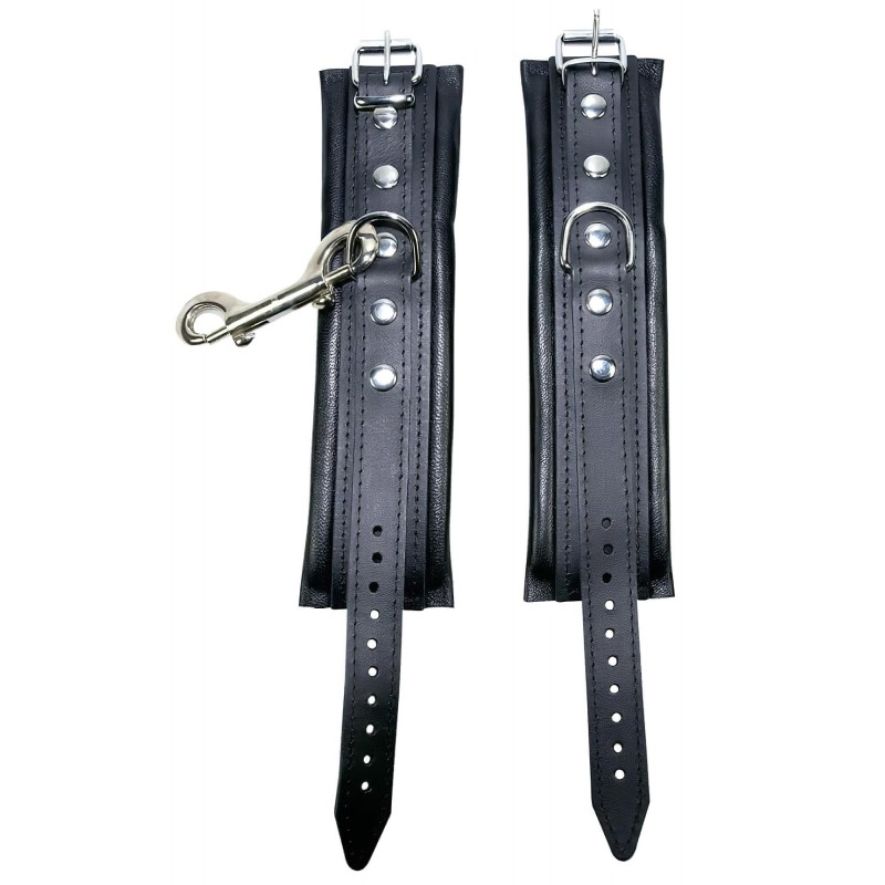 ZADO - bőr csukló bilincs és karabiner (fekete) 109478 termék bemutató kép