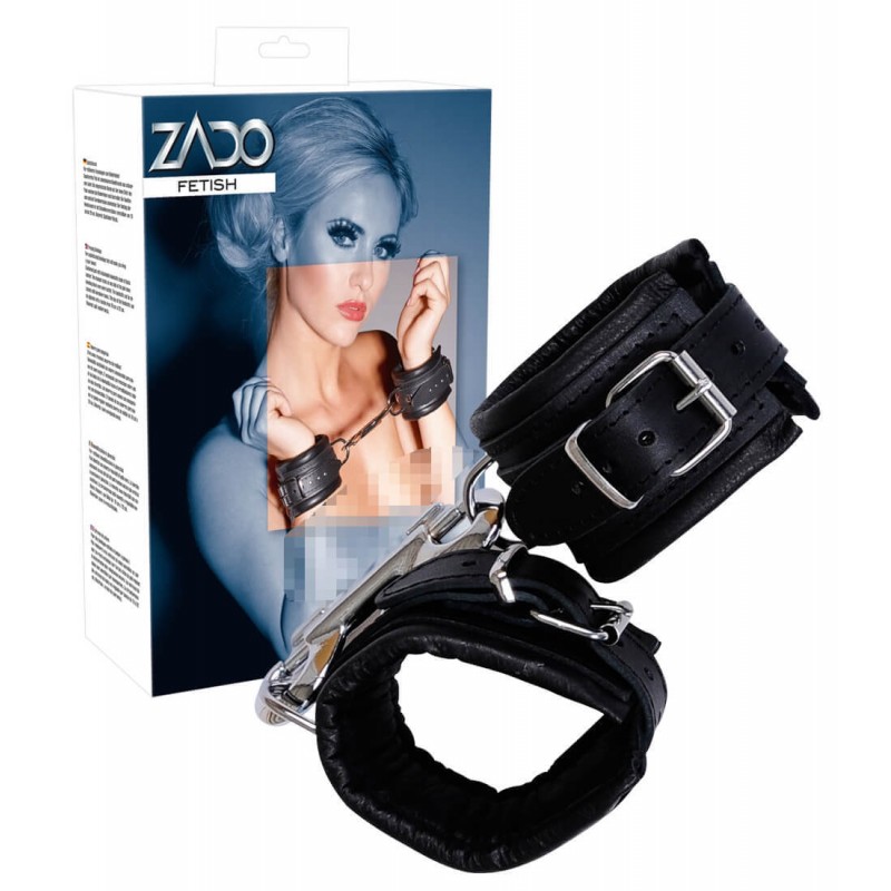 ZADO - bőr csukló bilincs és karabiner (fekete) 78526 termék bemutató kép