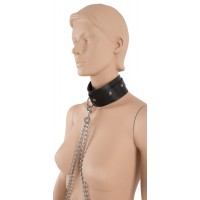 ZADO - bőr nyak-csukló-boka bilincs szett (fekete) 88456 termék bemutató kép