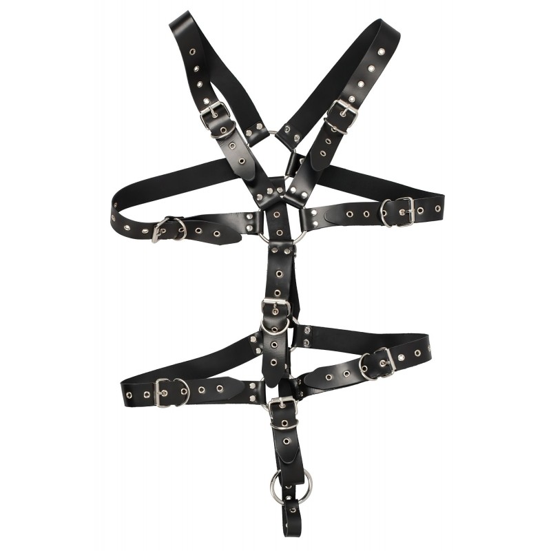 ZADO - fekete bőr férfi testhám body (S-L) 153104 termék bemutató kép