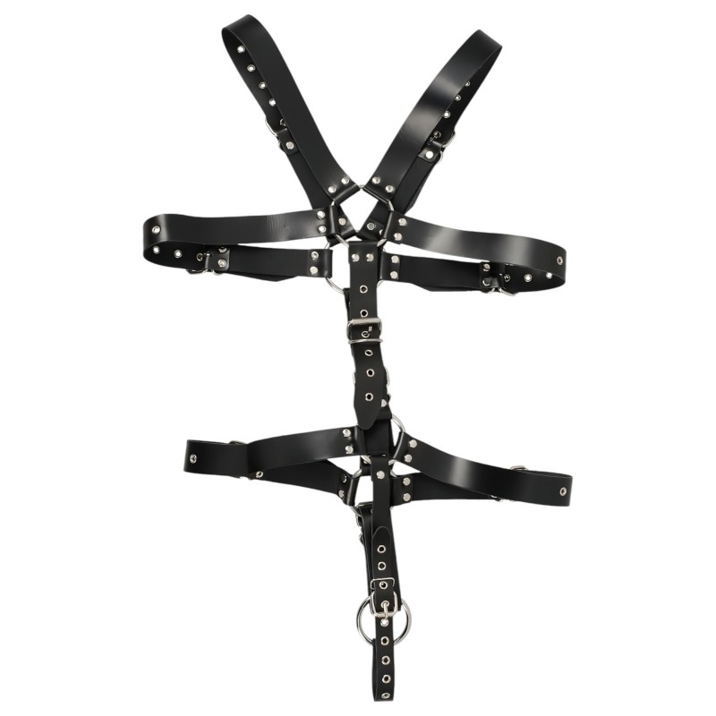ZADO - fekete bőr férfi testhám body (S-L) 153105 termék bemutató kép