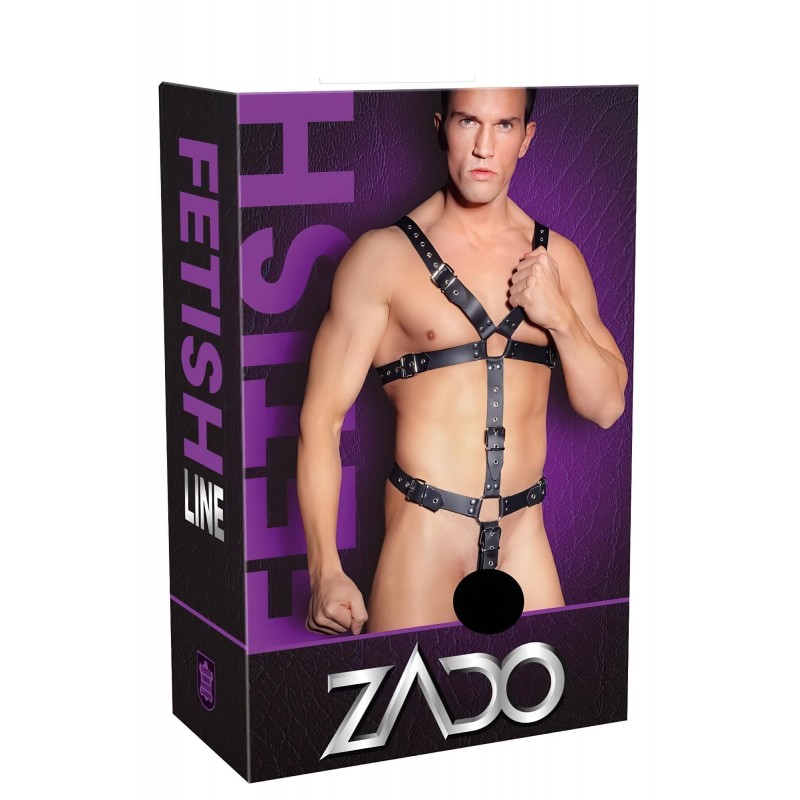 ZADO - fekete bőr férfi testhám body (S-L) 153109 termék bemutató kép