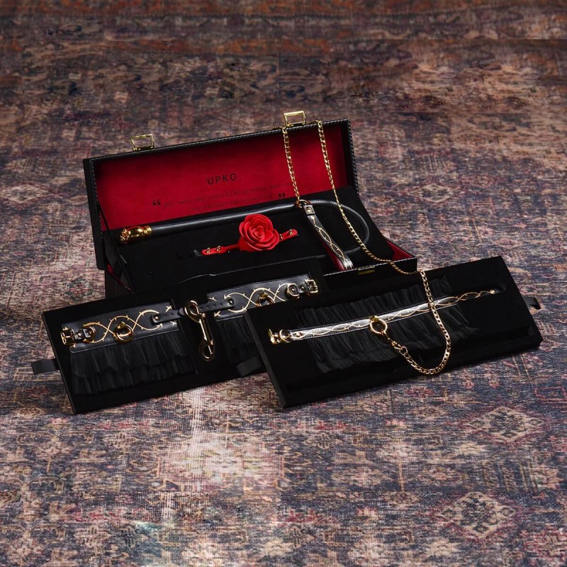 ZALO - luxus kötöző szett tárolóban (fekete) 82571 termék bemutató kép